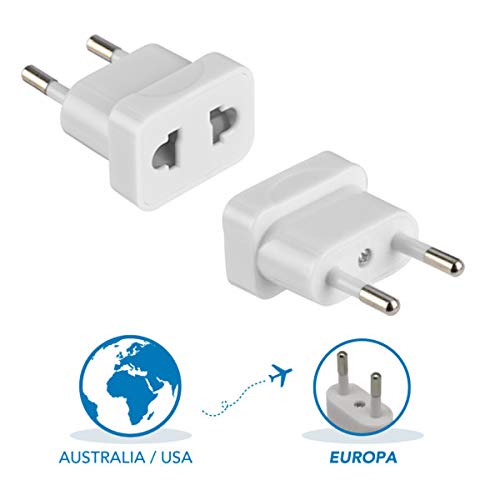 Electraline 70046, Adaptador de Viaje Australia/USA a Europa, blanco
