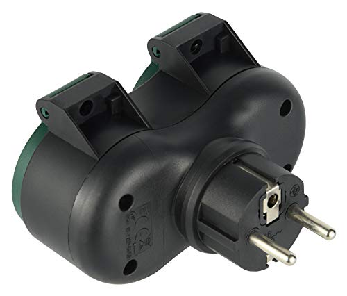 Electraline Adaptador para Exteriores con 2 enchufes Schuko.