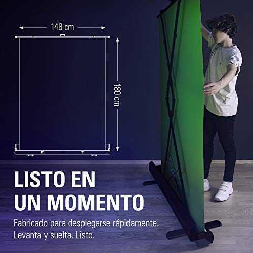 Elgato Green Screen - fondo chromakey plegable, tejido antiarrugas y montaje ultrarrápido, para eliminar el fondo en streaming, videoconferencia, en Instagram, TikTok, Zoom, Teams, OBS