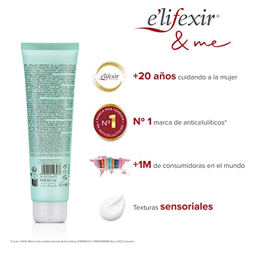 Elifexir Minucell Intensive, Sérum Anticelulítico Ultra Potente, Crema Drenante y Reafirmante, Combate Celulitis Resistente de Grado II y III, Reduce Piel de Naranja, Rápida Absorción 150 ml