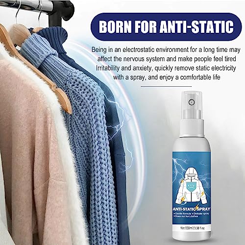 Eliminador De Estática Ropa,Ropa Antiestático Spray,Eliminar Spray Estático,Spray Reducir Estática,Spray Antiestático Natural Para Ropa,Textiles,Muebles Y Automóviles,Elimina El Choque Estático,100ML