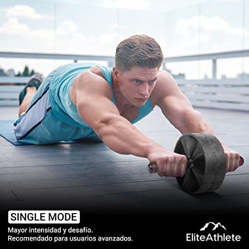 EliteAthlete Rueda Abdominal - Rodillo Abdominales Aparatos - Gym Fitness Ejercicio en Casa - AB Roller - AB Wheel incl. alfombrilla para las rodillas