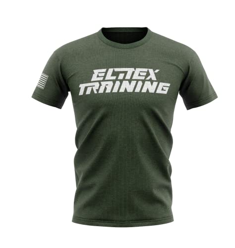 ELITEX TRAINING Camiseta Deporte de Manga Corte para Crosstraining y Gimnasio (M, Verde)