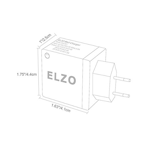 ELZO QC 3.0 Cargador Rápido 18W USB Quick Charger 2.4A para HTC One A9, LG G6 / V20, Samsung S7 Plus / S7 / S7 Edge, Huawei Mate 9, Sony Xperia, Más Móviles y Tablets con QC 3.0 o QC 2.0.