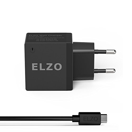 ELZO QC 3.0 Cargador Rápido 18W USB Quick Charger 2.4A para HTC One A9, LG G6 / V20, Samsung S7 Plus / S7 / S7 Edge, Huawei Mate 9, Sony Xperia, Más Móviles y Tablets con QC 3.0 o QC 2.0.