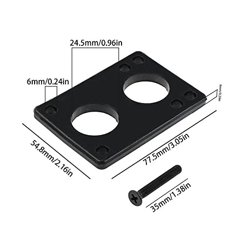 eMagTech Junta de tabla de skate con ruedas para Longboard Riser Pads con puente para manicura, reparación de golpes, color negro