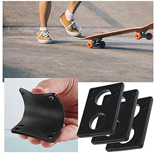 eMagTech Junta de tabla de skate con ruedas para Longboard Riser Pads con puente para manicura, reparación de golpes, color negro