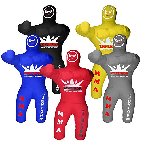 Emperor Sports Kids Grappling Chupete para niños BJJ Lucha Maniquí de boxeo Bolsa de boxeo MMA Brasileño Jiu Jitsu Niños Judo Judo Judo Judo Chupete de Boxeo Maniquí sin Llenar (Azul)