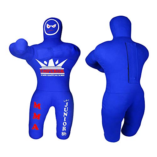 Emperor Sports Kids Grappling Chupete para niños BJJ Lucha Maniquí de boxeo Bolsa de boxeo MMA Brasileño Jiu Jitsu Niños Judo Judo Judo Judo Chupete de Boxeo Maniquí sin Llenar (Azul)