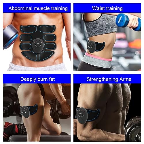 EMS Electroestimulador Muscular, Muscular Abdominales, Masajeador Eléctrico Cinturón, Hombresy Mujeres Ejercitador del Abdomen/Cintura/Piernas/Brazo