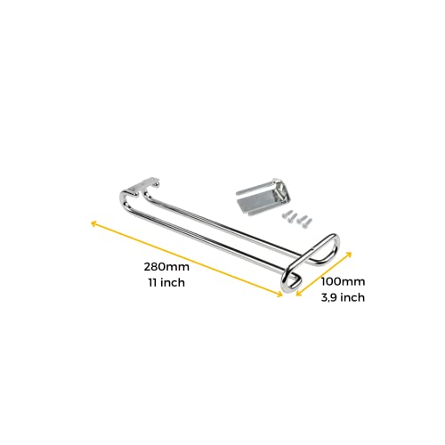 EMUCA - Soporte para Copas Colgante, Porta Copas para Mueble, Bar o estantería de Acero Cromado, 28cm