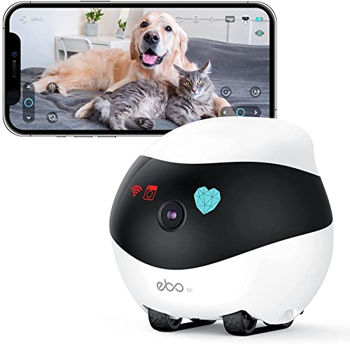 Enabot EBO SE Cámara para Perros con Aplicación,1080P Cámara para Mascotas,Cámara de Vigilancia Interior con Audio Bidireccional,Visión Nocturna,Detección de Movimiento,Modo de Privacidad