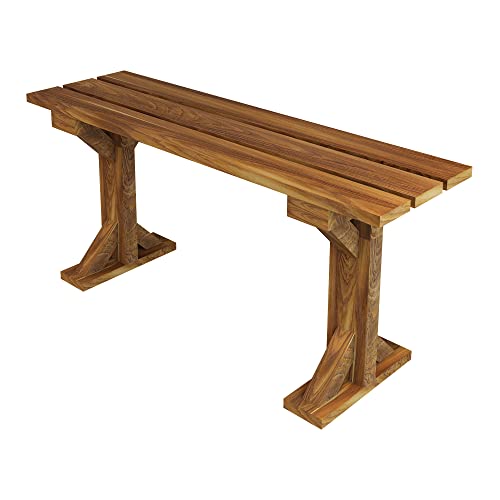 [en.casa] Banco Madera para Terraza Balcón Banca de Jardín Exterior Muebles para Patio Pino 100 x 35 x 45 cm - Efecto Madera de Tono Oscuro