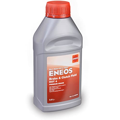 Eneos Brake & Clutch Fluid DOT 4 500 ml - Líquido de Frenos Sintético - Resistencia a altas temperaturas 310°C - Neutral para Juntas - Excelente Fórmula - Resistencia a la Corrosión