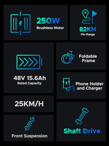 ENGWE O14 Bicicleta Eléctrica Plegable, Bici Eléctrica Motor 250W, Velocidad Máxima 25km/h, Batería Extraíble 48V 15.6AH, Autonomía Máxima 82km, 14'' E Bike de Ciudad (Gris)