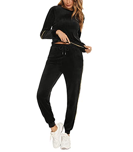 Enjoyoself Conjunto Chándal Mujer Chandal Completo Deportivo Sudadera Camiseta Manga Larga y Pantalón Casual Yoga Correr Fitness Ropa Deportiva