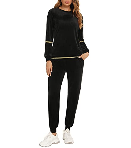 Enjoyoself Conjunto Chándal Mujer Chandal Completo Deportivo Sudadera Camiseta Manga Larga y Pantalón Casual Yoga Correr Fitness Ropa Deportiva