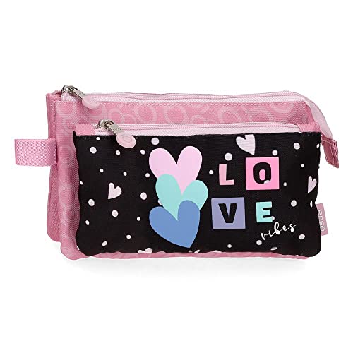 Enso Love Vibes Estuche Triple Rosa 22x12x5 cms Poliéster