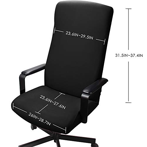 Eozakavod Funda de Silla de Oficina Modernas Estilo Simplista Cubiertas de la Silla de la computadora de Oficina Cubierta de la Silla Oficina removible (no Incluye Sillas)(Negro,L)-N