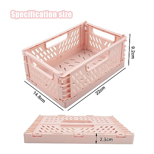 Eozighi 2 Piezas Mini Cestas Plegables de Plástico para Almacenamiento Almacenaje Caja Plastico Plegable Cajas Plegables, para Dormitorio, Oficina, Baño, Artículos de Tocador, Cosméticos