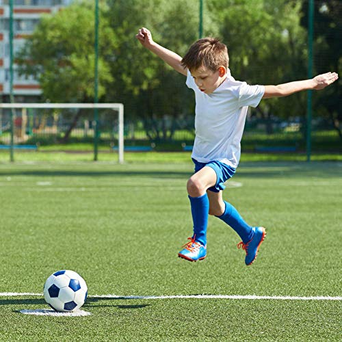 EQLEF Calcetines de fútbol para niños, largos, cómodos y transpirables, elegantes calcetines de fútbol para niños de 6 a 10 años, un par