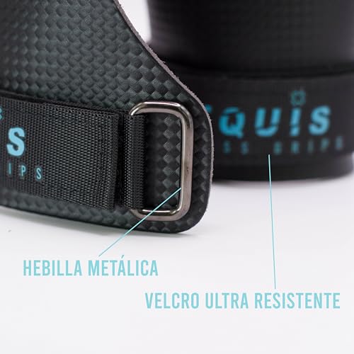 EQUIS GOVICENS Calleras para Cross Training. Grips Cross Training. Protección para Gimnasia y Calistenia (Negro 3 Holes)