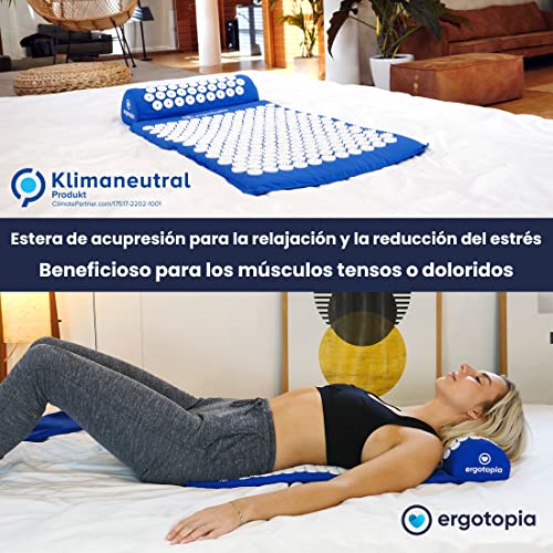 Ergotopia® Set de Esterilla de Acupresión con Cojín - Esterilla de Masaje para relajar los Músculos y Mejorar la circulación sanguínea