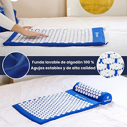 Ergotopia® Set de Esterilla de Acupresión con Cojín - Esterilla de Masaje para relajar los Músculos y Mejorar la circulación sanguínea