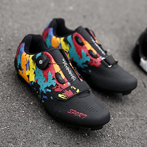 Eribby Zapatos de Ciclismo de Interior Zapatos de Spinning para Mujeres y Hombres, Compatibles con Peloton Bike