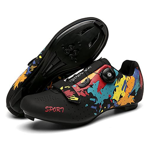 Eribby Zapatos de Ciclismo de Interior Zapatos de Spinning para Mujeres y Hombres, Compatibles con Peloton Bike