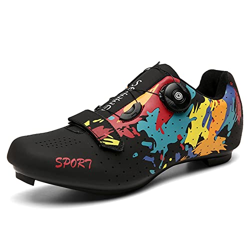 Eribby Zapatos de Ciclismo de Interior Zapatos de Spinning para Mujeres y Hombres, Compatibles con Peloton Bike