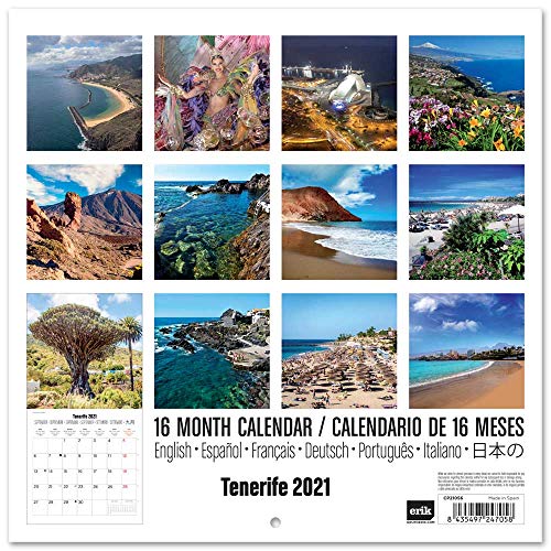 ERIK - Calendario de pared 2021 Tenerife, 30x30 cm