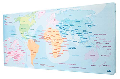 ERIK - Mousepad XXL, Alfombrilla de ratón XXL Mapa del Mundo 2, 80x35 cm