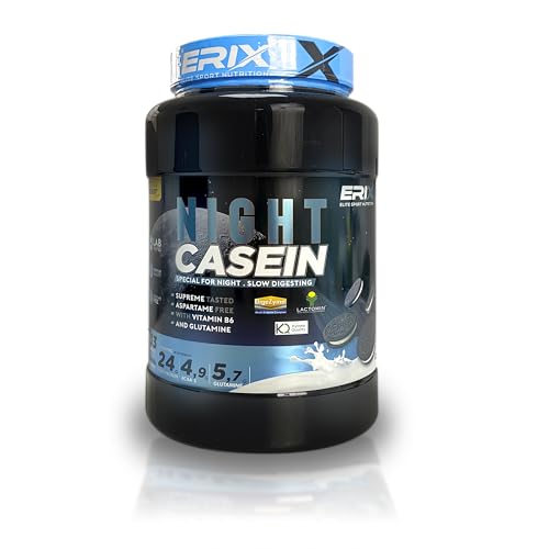 ERIX NUTRICION | CASEIN NIGHT 1 KG (GALLETA CHOCO) | Proteína Lenta Digestión para Antes de Dormir | Favorece la Recuperación Muscular