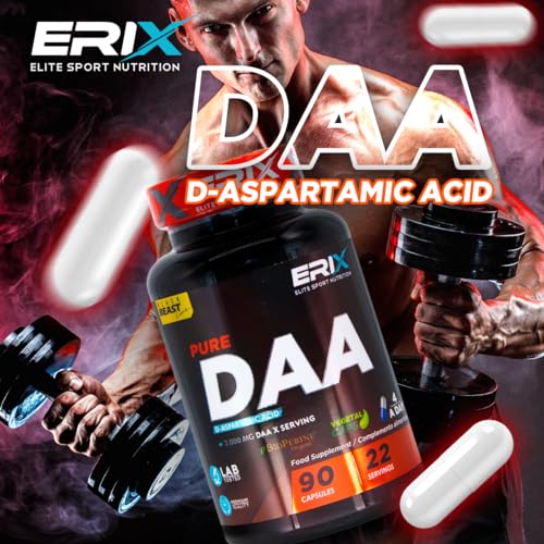 ERIX NUTRICION | DAA 90 CAPS | Ácido Aspártico | Gran Aporte de Hormonas | Ayuda a Mejorar la Masa Muscular y Potencia la Fuerza |