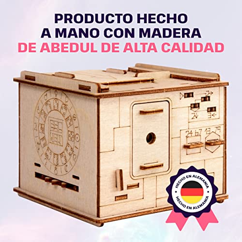 ESC Welt Space Box, Caja Rompecabezas de Madera con Compartimentos Ocultos para Adolescentes y Adultos - Caja Secreta para Jugar en Familia - Caja Escape Room para Fanáticos de los Rompecabezas