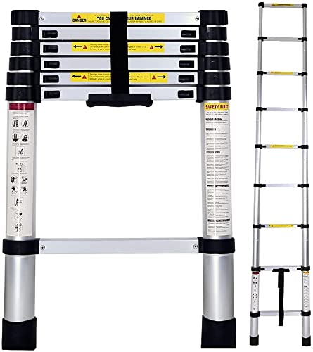 Escalera Telescópica de Aluminio Multiusos Portátil Plegable Extensible - 3.2m, TLV-AM-TL32