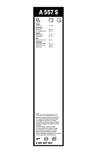 Escobilla limpiaparabrisas Bosch Aerotwin A557S, Longitud: 700mm/400mm – 1 juego para el parabrisas (frontal)