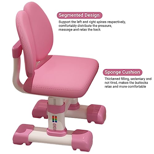 Escritorio para niños, color rosa, juego de mesa de estudio y silla, antideslizante, estable, protege la vista, escritorio infantil, adecuado para niños y niñas (rosa)