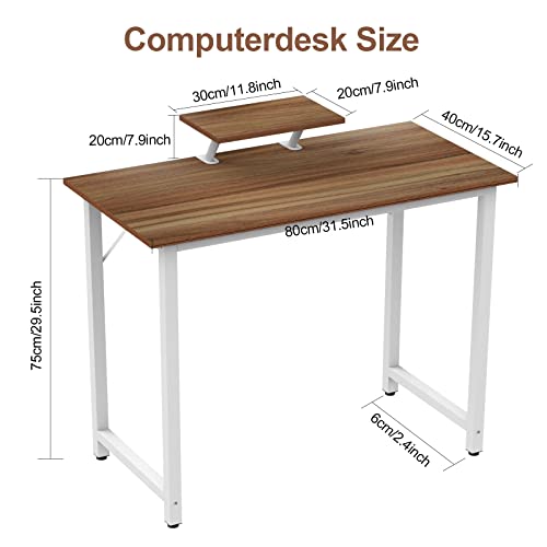 Escritorio para Ordenador portátil con Panel de Control, Mesa de Estudio y Trabajo para Oficina, Carga:150 kg (80*40*75cm)