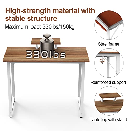 Escritorio para Ordenador portátil con Panel de Control, Mesa de Estudio y Trabajo para Oficina, Carga:150 kg (80*40*75cm)