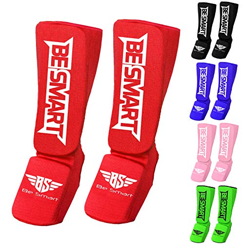 Espinilleras para niños y empeine, protectores de pies y piernas para Muay Thai, Kick Boxing (rojo, XXXS (3 a 8 años)