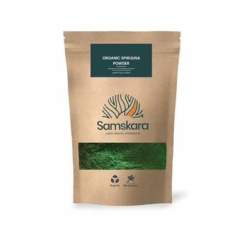 Espirulina en Polvo Ecolóogico | 63% Proteina + 6% de Leucina | perfil completa | SAMSKARA SUPERFOODS | rico en vitaminas y minerales | BIO Algae (1 kg)