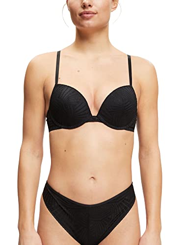 ESPRIT Seasonal Lace CLAS.Push Sujetador Push Up, Negro, 85A para Mujer