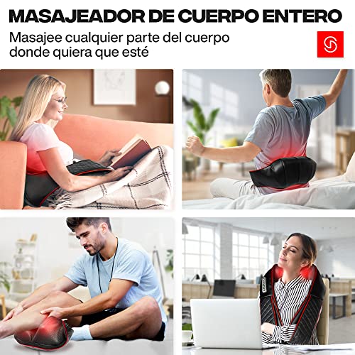 Essy Masajeador Cervical y Espalda Hombros, Masajeador Shiatsu de Cuello, Masajeador Relajante Muscular con Calor.