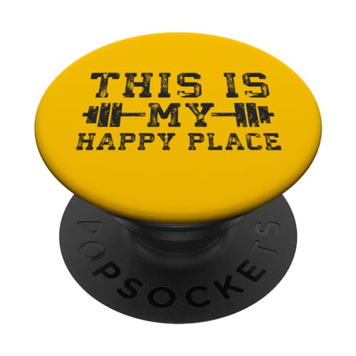 Este es mi lugar feliz, divertido gimnasio entrenamiento fitness motivación PopSockets PopGrip Intercambiable