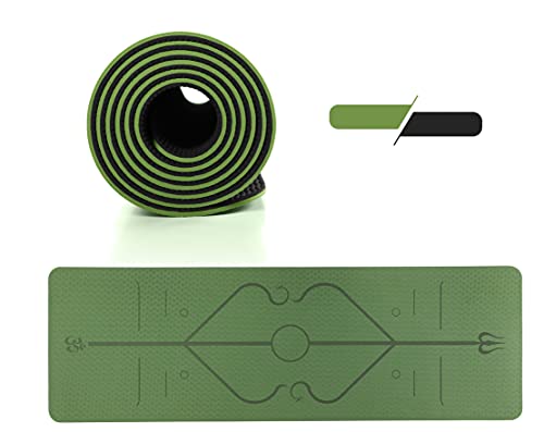 Esterilla Yoga Antideslizante - Alfombra Plegable - Colchoneta para Gimnasia, Pilates, Fitness - Incluye Bolsa - Mat Yoga (Verde)