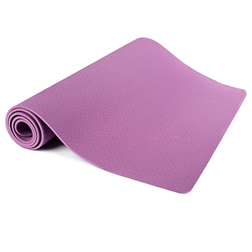 Esterilla yoga antideslizante con Bloque, Cinturon y Cinta - tapete fitness, colchoneta para deporte