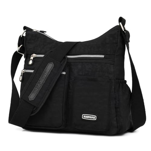 Estwell Bolso Bandolera Mujer Grande Bolso de Hombro Moda Impermeable Nailon Crossbody Bolso con Múltiples Bolsillo Casual Bolsa para Escuela Viaje Trabaja