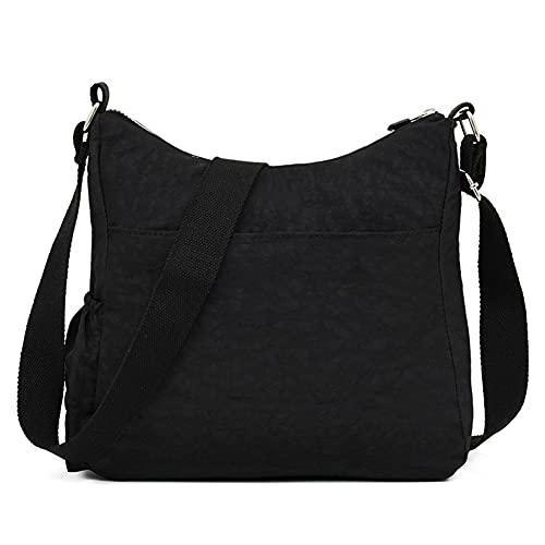 Estwell Bolso Bandolera Mujer Grande Bolso de Hombro Moda Impermeable Nailon Crossbody Bolso con Múltiples Bolsillo Casual Bolsa para Escuela Viaje Trabaja